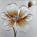 Tableau dco fleurs 142 - toile peinte  la main - 30 x 30 x 25 cm