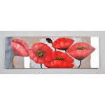 Tableau d�co fleurs 20 - toile peinte � la main - 50 x 150 x 4 cm