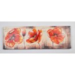 Tableau dco fleurs 31 - toile peinte  la main - 50 x 150 x 4 cm