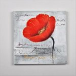 Tableau dco fleurs 59 - toile peinte  la main - 30 x 30 x 2. 5 cm