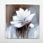 Tableau d�co fleurs 76 - toile peinte � la main - 60 x 60 x 3 cm