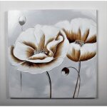 Tableau dco fleurs 88 - toile peinte  la main - 80 x 80 x 3 cm