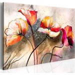 Tableau décoration impression sur toile cadre en bois salon decoration murale tableaux fleurs coquelicots ... Tableau décoration impression sur toile cadre en bois salon decoration murale tableaux fleurs coquelicots ...