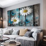 Tableau decoration murale plante marguerite papillon marguerite photo artistique sans cadredcoration ...