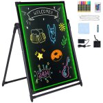 Tableau d�criture de messages � led - duoku - 32 x 24 - lanche � dessin avec 8 marqueurs de craie fluorescente ...