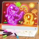 Tableau � dessin lumineux message effa�able led 35cm * 25cm tablette lumineuse dessin avec stylo 7 couleurs ...