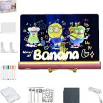 Tableau � dessin lumineux r�utilisable en acrylique avec 7 stylos de couleur et un support tableau � ...