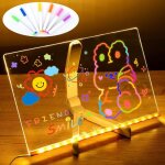 Tableau d?�criture lumineux led acrylique - support r�glable - message r�inscriptible - enfant & bureau ...