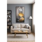 Tableau - ornamura - �l�gance de ginkgo - verre effet cristal - 60x120 cm - d�coration murale