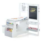 Tableau enfant 3 en 1 - dreamade - chevalet double face réglable - bureau enfant en bois - bibliothèque ... Tableau enfant 3 en 1 - dreamade - chevalet double face réglable - bureau enfant en bois - bibliothèque ...