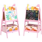Tableau enfant - aiyaplay - 2 en 1 double face tableau noir et blanc - avec 2 botes de rangement - pour ...