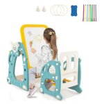 Tableau enfant avec chaise - dreamade - hauteur r�glable - chevalet d?art 4 en 1 - bureau dactivit�s ...