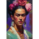 Tableau de fleurs portrait de frida