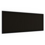 Tableau en li�ge noir 100x40 cm cadre en bois laqu� noir