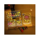 Tableau  message led avec 7 couleurs de stylo / support tableau acrylique effaable  sec bloc - mots ...