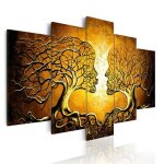 Tableau moderne impression sur toile abstrait arbre visage jaune modèle art pour déco dart murale en ... Tableau moderne impression sur toile abstrait arbre visage jaune modèle art pour déco dart murale en ...