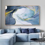 Tableau mural pour chambre à coucher impression sur toile abstraite gris bleu doré images sur toile moderne ... Tableau mural pour chambre à coucher impression sur toile abstraite gris bleu doré images sur toile moderne ...