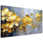 Tableau mural grande décoration murale composition classique orchidées dorées fleurs glamour 120x60 cm ... Tableau mural grande décoration murale composition classique orchidées dorées fleurs glamour 120x60 cm ...