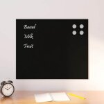 Tableau noir magnétique mural noir 60x50 cm verre trempé Tableau noir magnétique mural noir 60x50 cm verre trempé