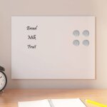 Tableau noir magntique mural - blanc - 40x30 cm - verre tremp - design contemporain - bureau