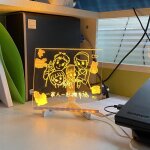 Tableau de notes led veilleuse avec stylo 7 couleurs planche � dessin en acrylique �clair�e marqueur ...