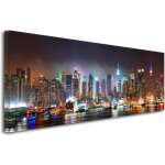 Tableau panorama new york by night impression photo ville sur toile d�coration murale paysage d�co salon ...