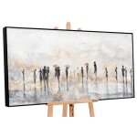 Tableau peinture abstrait contemporain la peinture moderne grand tableau moderne pas cher 140x70cm
