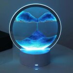 Tableau de sable rotatif avec led art cin�tique 3d lampe d�corative � sable fluide pour ambiance m�ditative ...