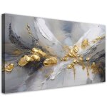 Tableau sur toile contemporain lgant image trs grande abstraction or glamour 120x60 cm