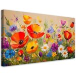 Tableau sur toile coquelicots fleurs colorées dans la prairie composition classique décoration murale ... Tableau sur toile coquelicots fleurs colorées dans la prairie composition classique décoration murale ...