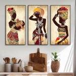 Tableaux sur toile femme noire africaine toile peinture ethnique affiche pour salon d�coration maison ...