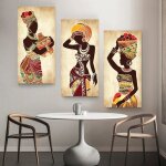 Tableaux sur toile femme noire africaine toile peinture ethnique art affiche pour salon dcoration murale ...