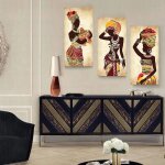 Tableaux sur toile femme noire africaine toile peinture ethnique art affiche pour salon d�coration murale ...
