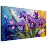 Tableau sur toile fleurs diris violet pastel d�coration murale tableau d�coratif 80x40 cm