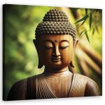 Tableau sur toile statue de bouddha zen tableau sur toile d�corative - feeby - 30x30 cm