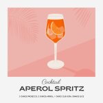 Tableau sur verre cocktail aperol spritz ceanothe - 30x30 cm - cocktail