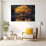 Tableau toile arbre de vie arbre abstrait tableauor noir tableau art affiche imprime salon chambre d�cor ...