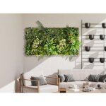Tableau vgtal synthtique h. 55 x l. 106 cm - cadre naturel feuillage vert - woodil