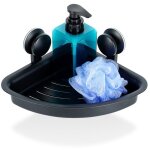 Tablette dangle pour douche vilde - ventouses - 28 x 22 x 12 cm - noir mat