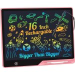 Tablette dcriture lcd 16 pouces rechargeableportable tablette dessin enfant effaable criture(rouge) ...