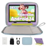 Tablette pour enfant 10 pouces avec kid - proof �tui pourpre et sac dordinateur blue hd 1280x800 5mp ...