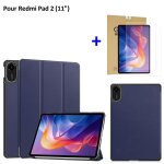 Housse tablette - ztaoopou - redmi pad 2 - pu cuir - antichoc - film de protection 2 pack