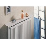 Tablette pour radiateur - blanc / hacienda - 70x12cm - rversible - en mdium mlamin