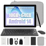 Tablette tactile 10 pouces android 15 avec 5 - core clavier souris �tui stylet et sac 20 go + 64 go wifi ...