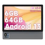 Tablette tactile 10 pouces cran full hd 6 + 64 go extensible  128g wifi android 13 quad - core 1280x800 ...