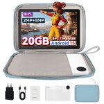Tablette tactile 10 pouces avec sac dordinateur bleu 20 go ram 64 go rom android 15 hd 1280x800 widevine ...