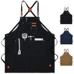 Tabliers pour femmes et hommes tablier de chef en toile de coton avec sangle réglable et grandes pochestablier ... Tabliers pour femmes et hommes tablier de chef en toile de coton avec sangle réglable et grandes pochestablier ...
