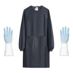 Tablier femme m�nage imp�rmeable blouse travail femme avec poches tablier � manches longues pour maison ...