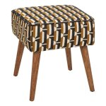 Tabouret d appoint chiara noir jaune moutarde et blanc - atmosphera createur dinterieur Tabouret d appoint chiara noir jaune moutarde et blanc - atmosphera createur dinterieur