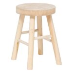 Tabouret nyar paulownia beige d28x41cm - atmosphera createur dinterieur